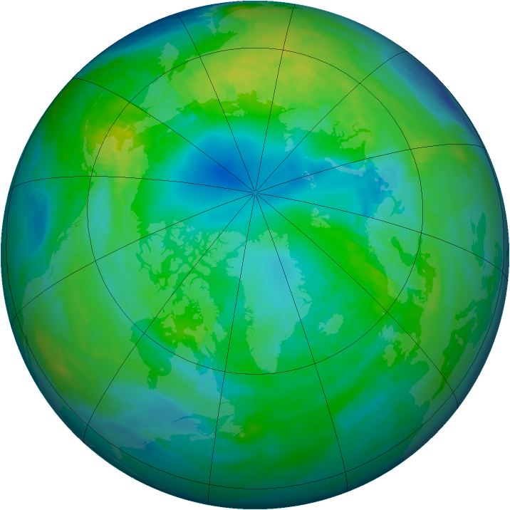Arctic ozone map for 21 October 1984